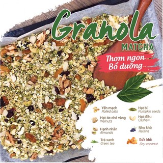 500gr YẾN MẠCH GIÒN VỊ MATCHA và Granola vị MATCHA
