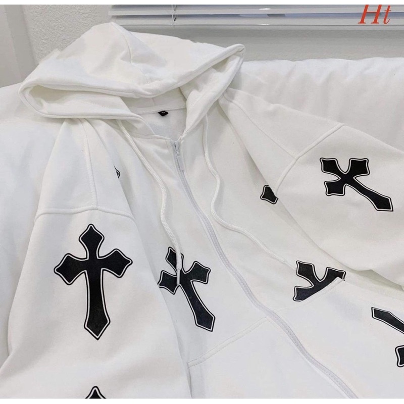 Áo khoác nỉ cotton Chữ thập toàn thân