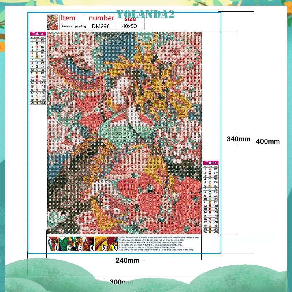 Bộ Tranh Kim Cương 5d Tự Làm Hình Cô Gái Và Hoa Độc Đáo