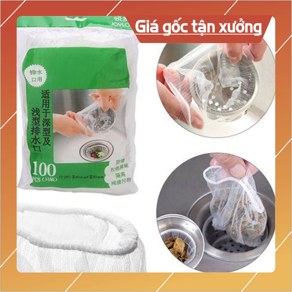 Sẵn hàng combo 10 túi mỗi túi 100 lọc rác bồn rửa chén