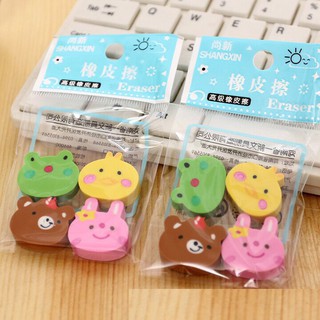 Combo 4 Gôm Tẩy Bút Chì Hình Con Vật Dễ Thương