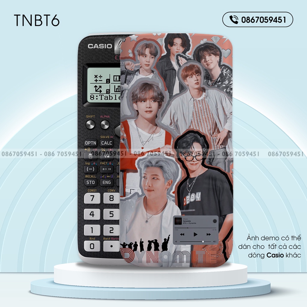 Skin dán máy tính CASIO In Hình BTSBộ 2 (Casio 570 / Casio 570-2nd/ Casio 580 /Vinacal..) tnbtb2