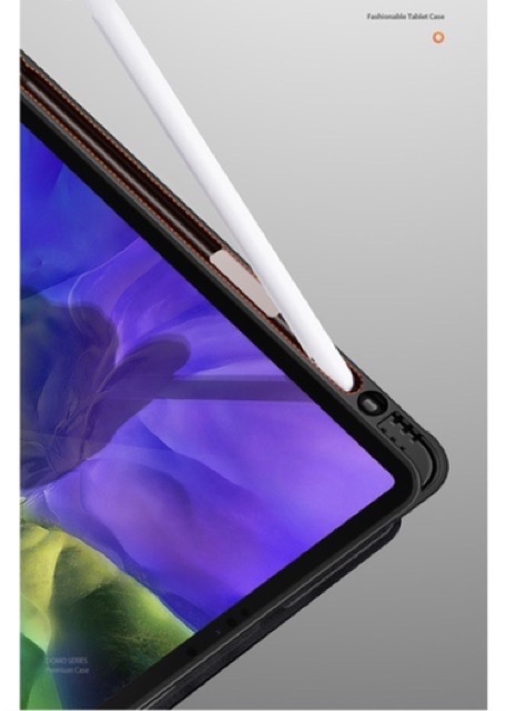 Bao da Smart Cover iPad Pro11/12.9 inch-2018/2020 DUX DUCIS DOMO Series Khay Dẻo để bút, chống sốc,Vải Jean