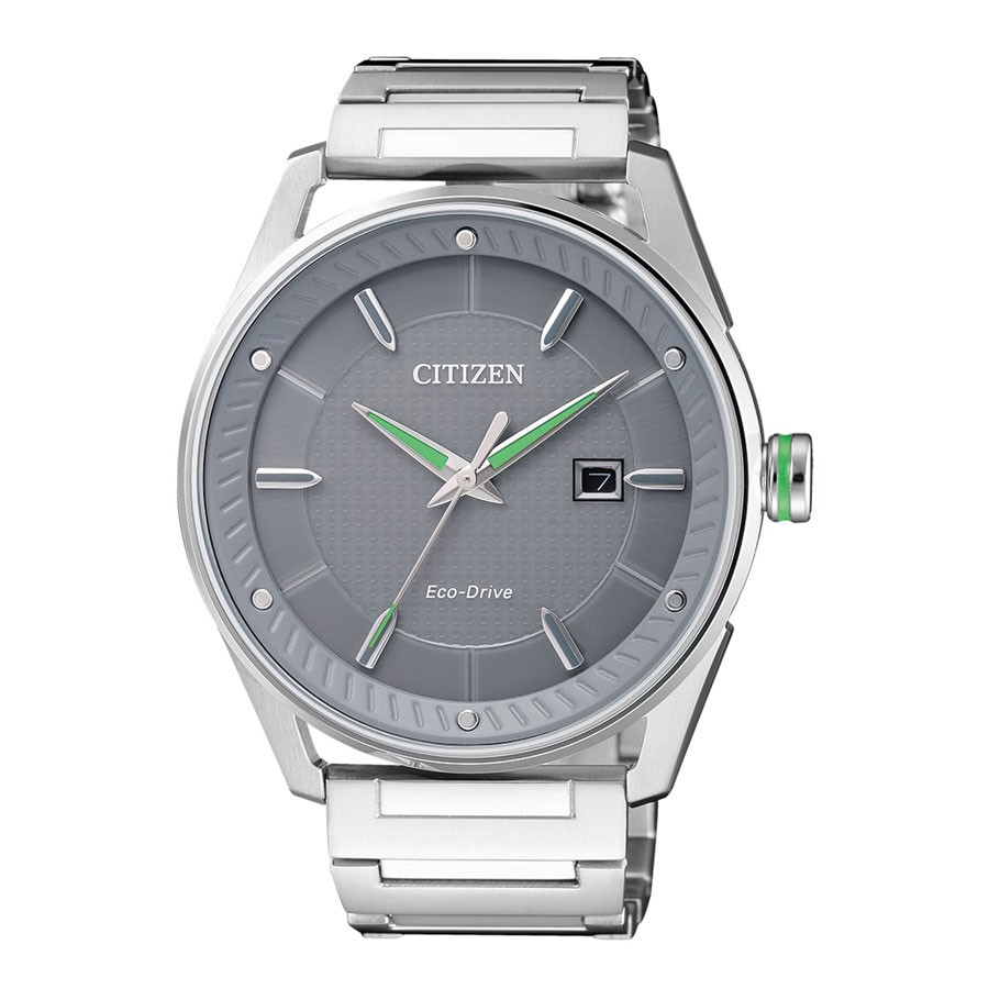 Đồng Hồ Citizen Nam Dây Kim Loại Máy Eco-Drive BM6981-81H - Mặt Xám (42mm)