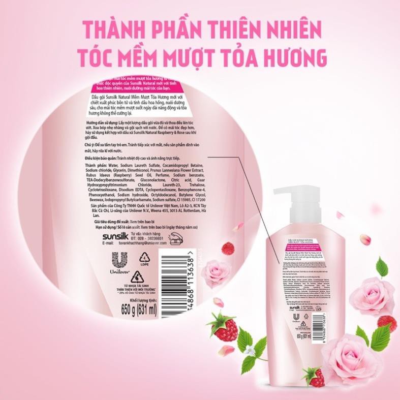 Dầu gội Sunsiu thiên nhiên 650g đủ màu( hàng mới )( hàng do vận chuyển bị rớt có trầy sơ sau chai)