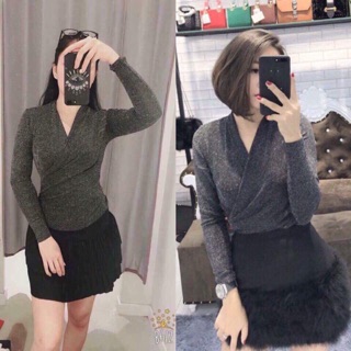 Áo chéo vạt nhũ