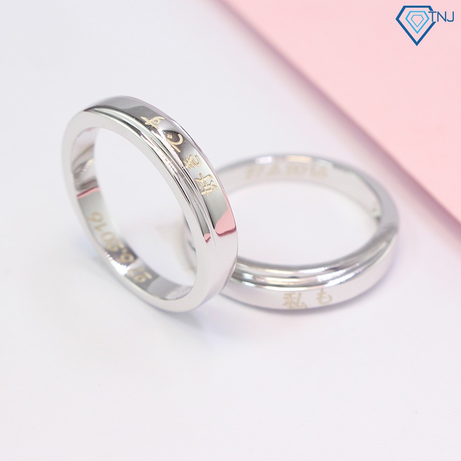 Nhẫn đôi bạc thật đẹp khắc tên theo yêu cầu ND0341 - Trang Sức TNJ