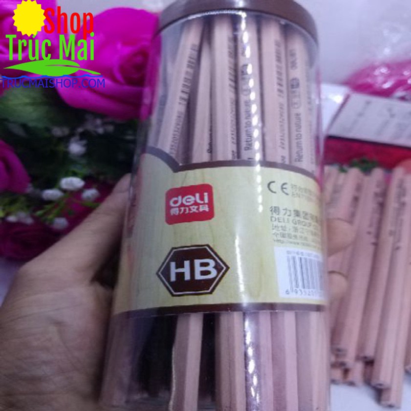 Hộp 50 bút chì gỗ tự nhiên  loại 1 Deli