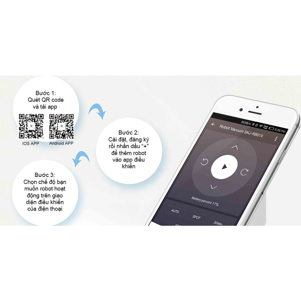 Robot hút bụi lau nhà thông minh ULTTY SKJ RB01X - Hàng chính hãng