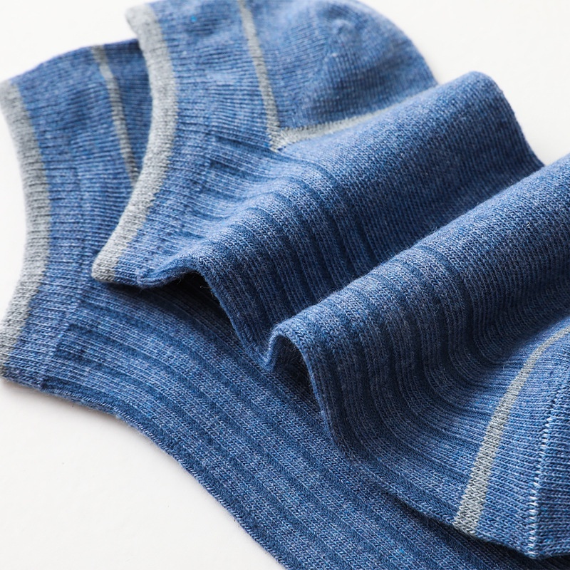 Vớ cotton WAFNHA D486 kẻ sọc thấm hút mồ hôi thoáng khí cho nam