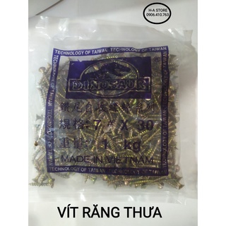 Vít bắn gỗ vàng răng thưa nhiều kích thước bịch 1kg
