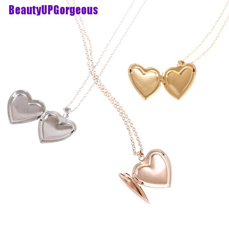 Vòng cổ Mặt Khóa Trái Tim Mở Được Dùng Làm Khung Hình Cho Nam Và Nữ