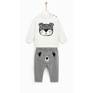 Set bộ nỉ Zara Baby Boy hình gấu