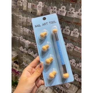 Cọ mút dặm omber 2 đầu cán đá - phụ kiện đồ nail