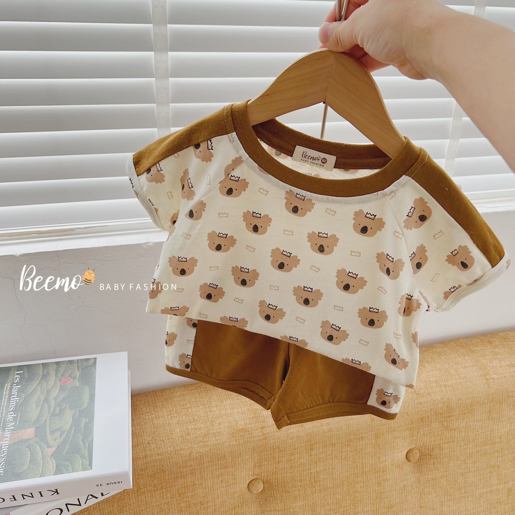 Set bộ cộc tay Beemo vải cotton thoáng mát in hình gấu KOALA cho bé trai, bé gái 2 màu từ 1 đến 6 tuổi - 22114B