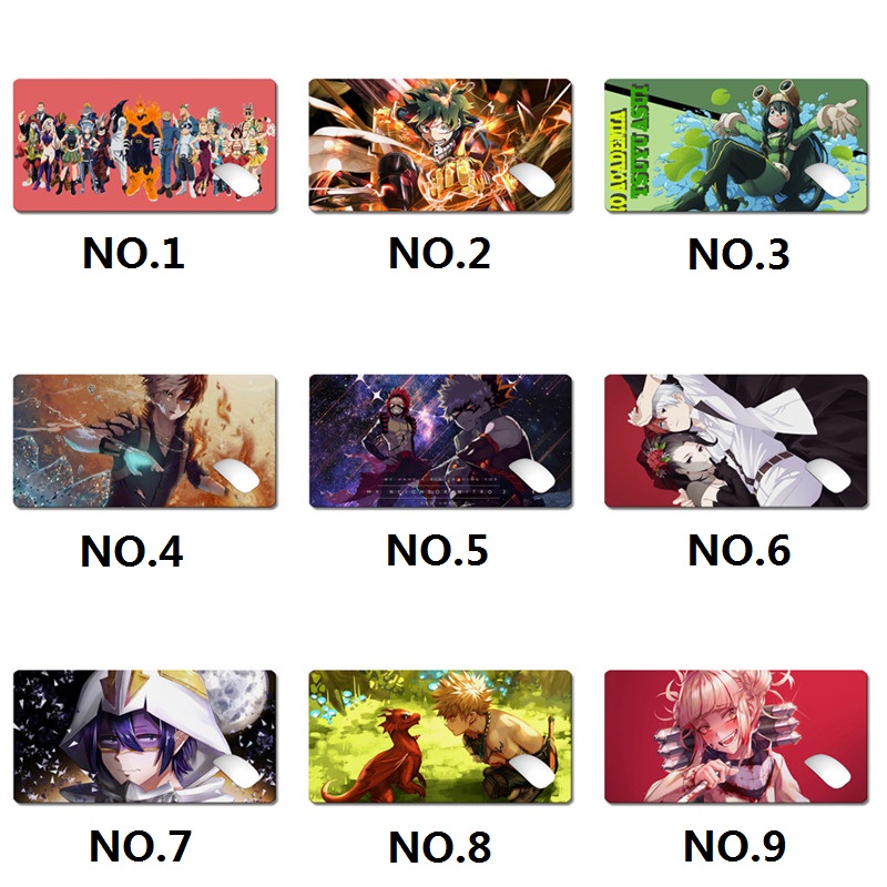 Miếng Lót Chuột Và Bàn Phím Chống Trượt Hình Nhân Vật Phim Học Viện Anh Hùng 30x60cm