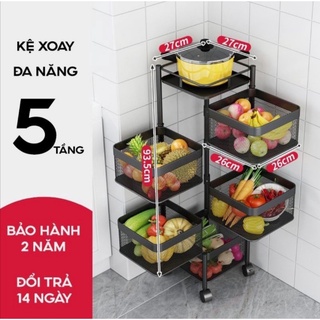 Kệ đa năng kệ sắt đa năng vuông soay 360 4 tầng 5 tầng -chất liệu thép không gỉ có bánh xe di chuyển siêu tiện ích