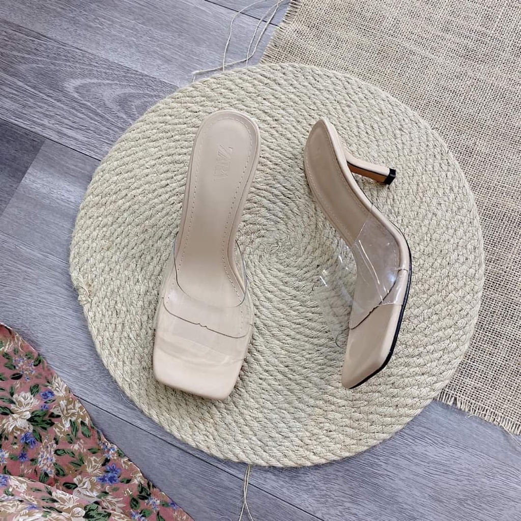 Guốc Quai Trong 6p Gót Nhọn Mẫu Mới Hàng Siêu Đẹp