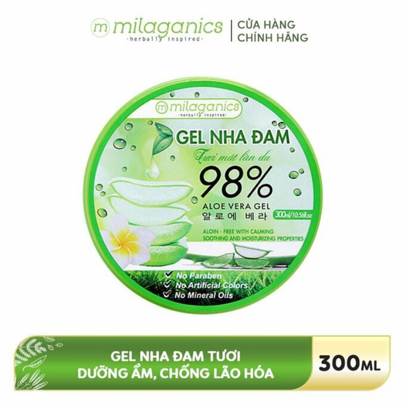 Gel nha đam Milaganics 300g Tươi mát làn da