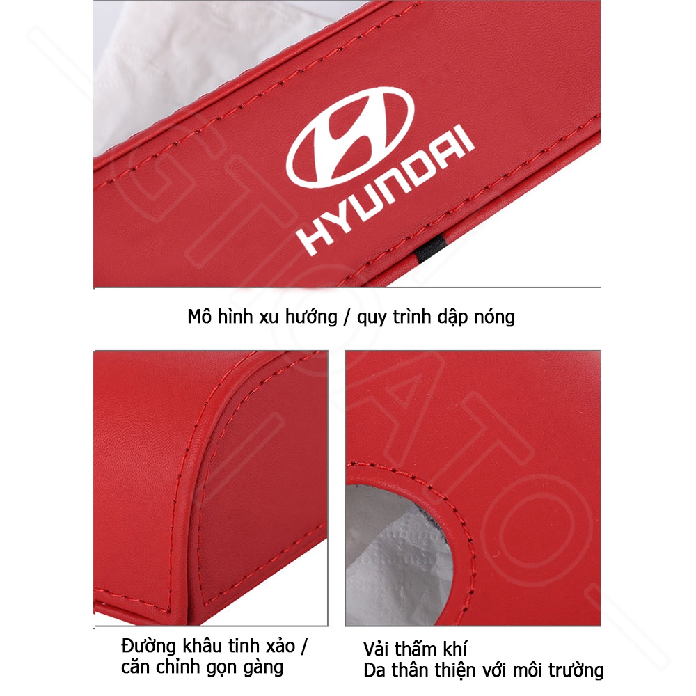 GTIOATO Hộp Đựng Khăn Giấy Ô Tô HộP ĐựNg GiấY TrêN Xe Ô Tô HộP ĐựNg GiấY ĂN TrêN Ô Tô Hộp Khăn Giấy Ô Tô HộP ĐựNg Đồ TrêN Ô Tô Phụ Kiện Xe Hơi Cho Hyundai Grand Starex Avante Accent I10 Santa Fe Kona Venue Tucson Sonata Ioniq