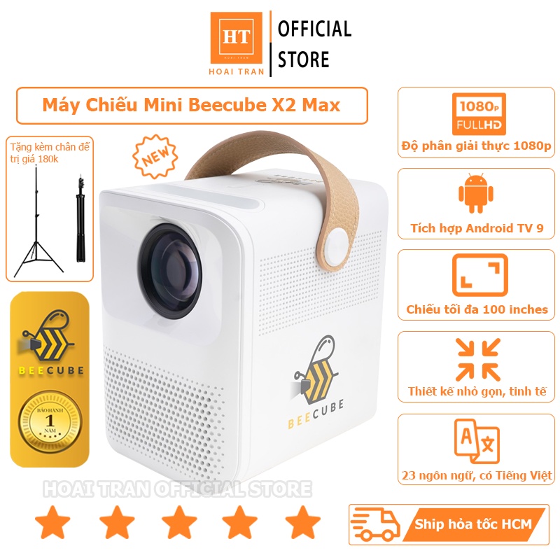 MÁY CHIẾU MINI BEECUBE X2 MAX CHÍNH HÃNG BẢO HÀNH 12 THÁNG, HỆ ĐIỀU HÀNH ANDROID, ĐỘ PHÂN GIẢI THỰC FULL HD 1080P