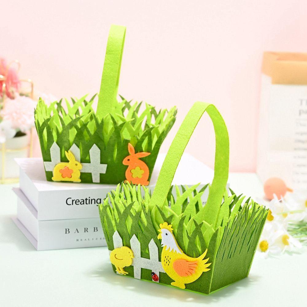 Giỏ Đựng Phục Sinh Bằng Vải Không Dệt Nhiều Màu Sắc Dùng Trang Trí