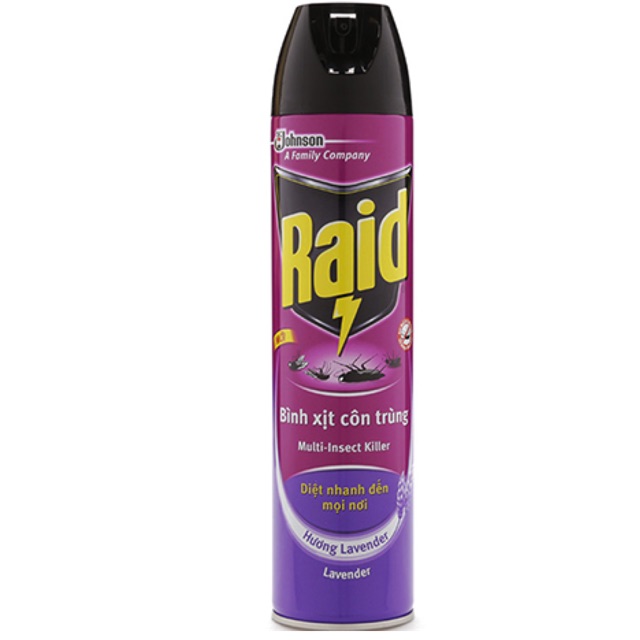 Bình xịt côn trùng Raid hương lavender 600ml