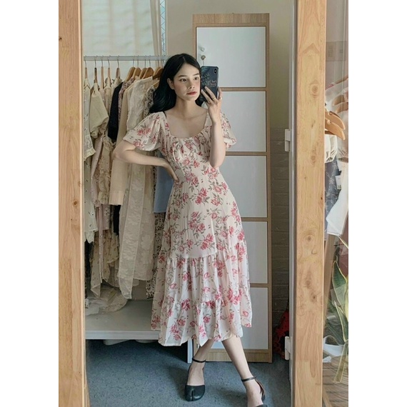 Đầm hoa 🌷Đầm suông hoa tà chéo
