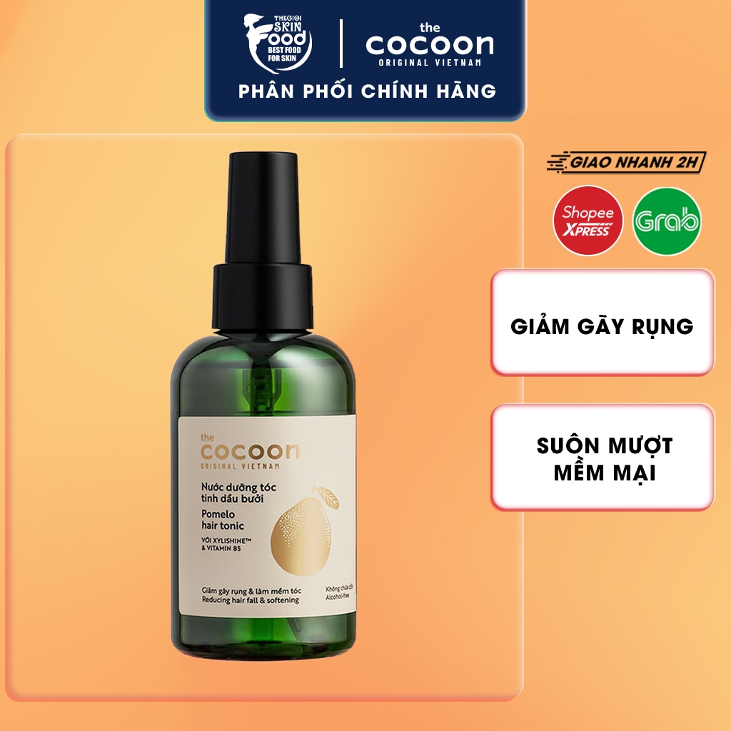 Nước Dưỡng Tóc Giảm Gãy Rụng Và Làm Mềm Tóc Tinh Dầu Bưởi Và Sa-chi The Cocoon Pomelo Hair Tonic 140ml