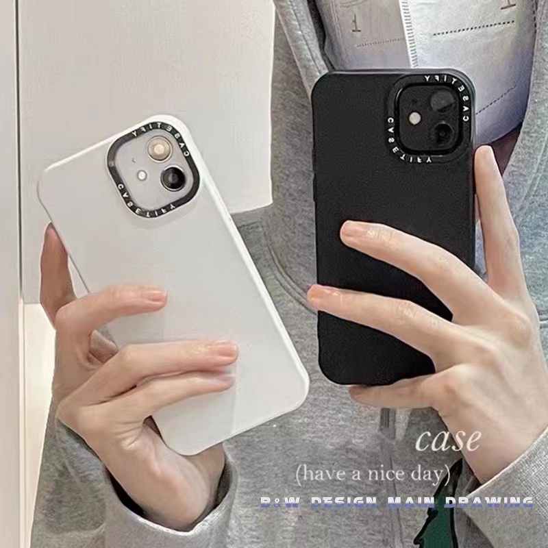 Ốp Điện Thoại Silicon Bảo Vệ Bốn Góc Chống Sốc Màu Trắng Đen Cho iPhone 14 13 12 11 Pro MAX IX XS MAX XR 7Plus 8Plus