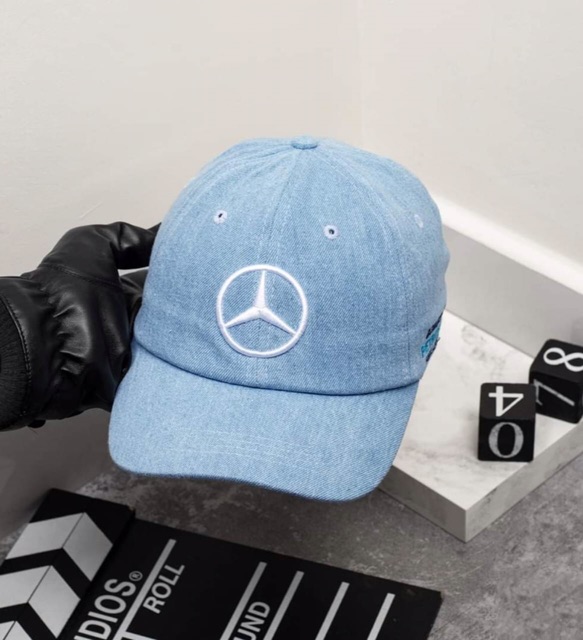 Nón kết thêu logo Mercedes , Mũ lưỡi trai thêu logo Mercedes