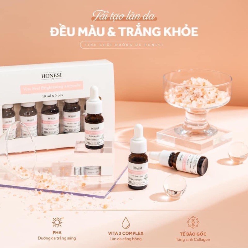 Tinh Chất Ngừa Nám Làm Sáng Da HONESI Vita Peel Brightening Ampoule 10ml x 5 lọ