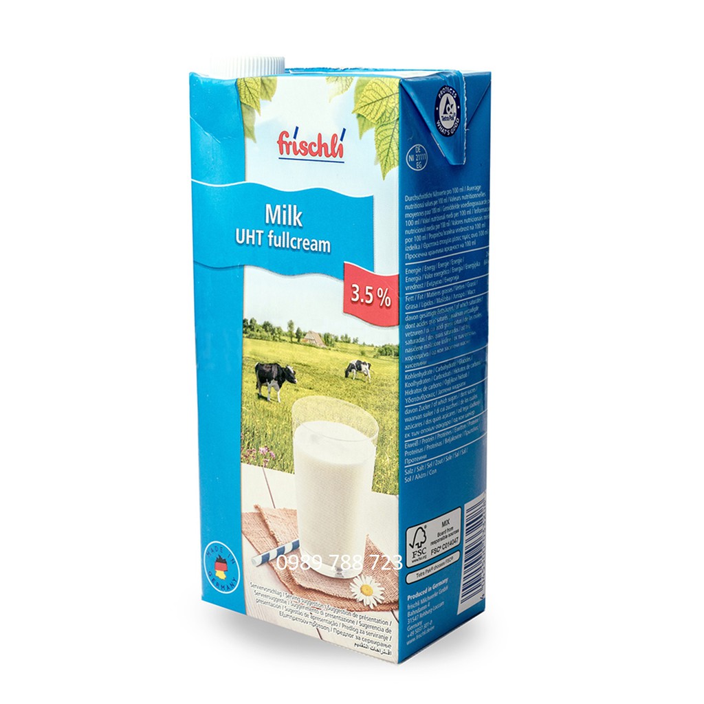 Sữa tươi nguyên kem 3,5% Frischli 1L chuyên dùng cho pha chế