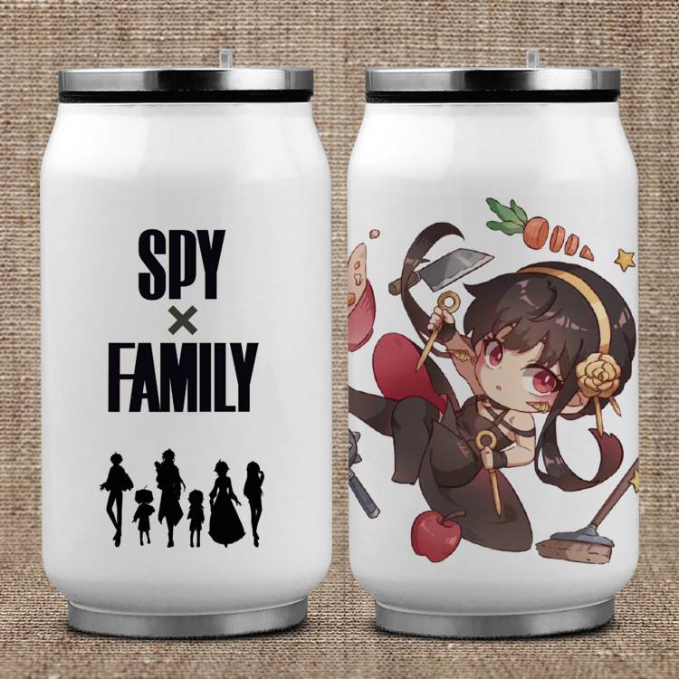 Bình Nước Giữ Nhiệt Bằng Thép Không Gỉ 304 Hai Lớp In Hình Anime Anya Loid Yor 350ML