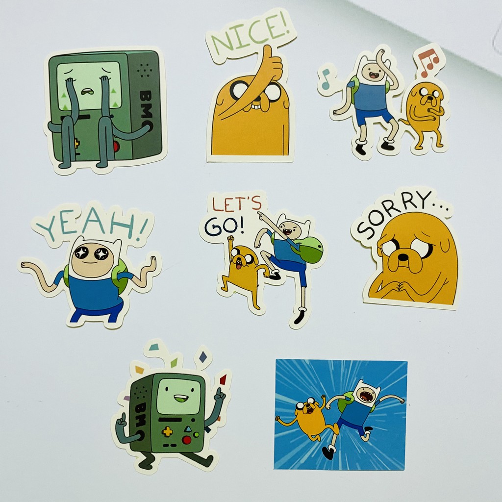 Sticker Animated Adventure Time dán trang trí laptop, máy tính bỏ túi, vali, điện thoại, đàn,...