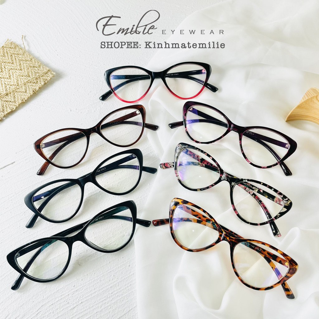 Gọng kính mắt mèo nhựa dẻo Emilie eyewear phụ kiện thời trang 2383