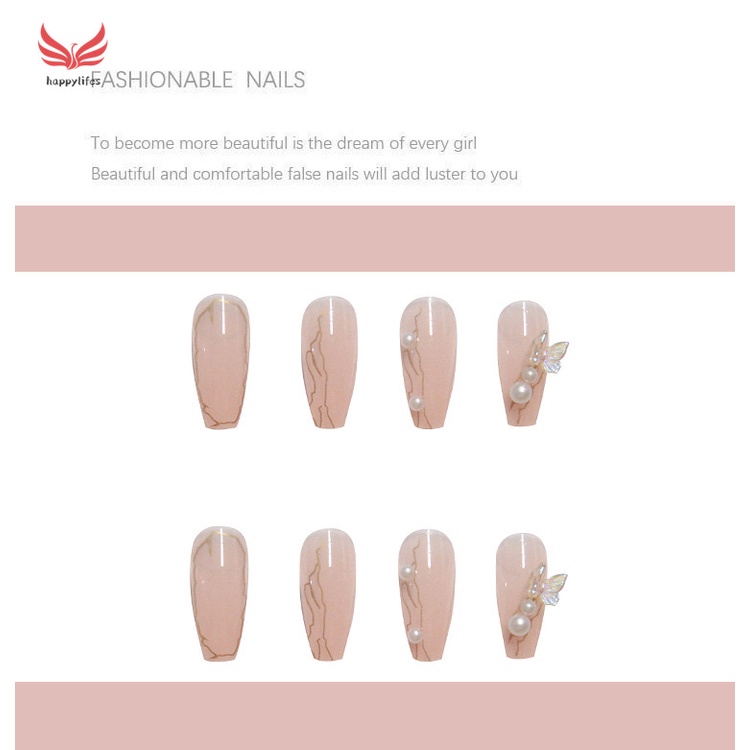 Set 24 móng tay giả thời trang cá tính kèm keo dán dành cho nữ