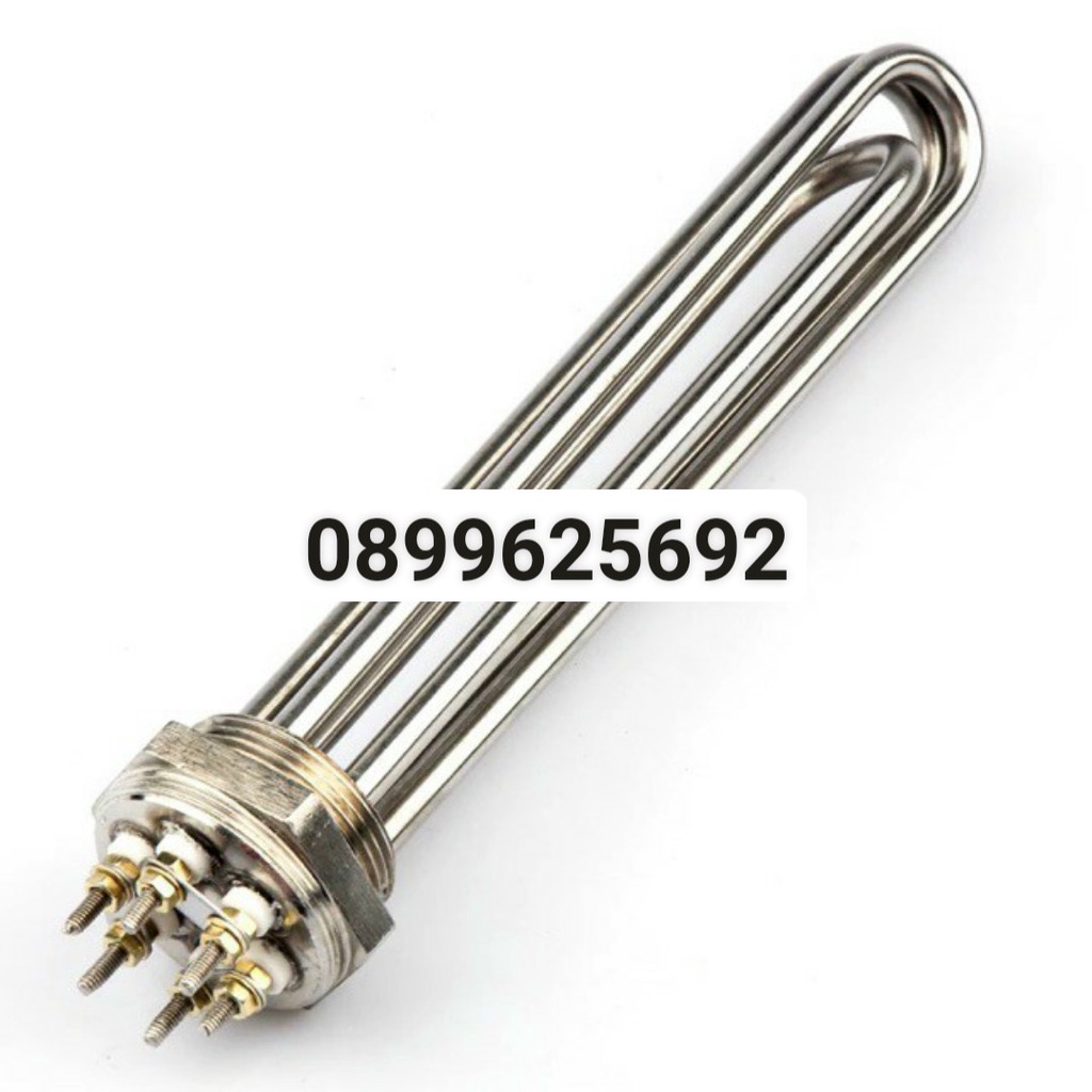điện trở đun nước , nồi nâu phở , nấu cháo , dạng Củ ren, cụm ren inox Fi 48, 30cm