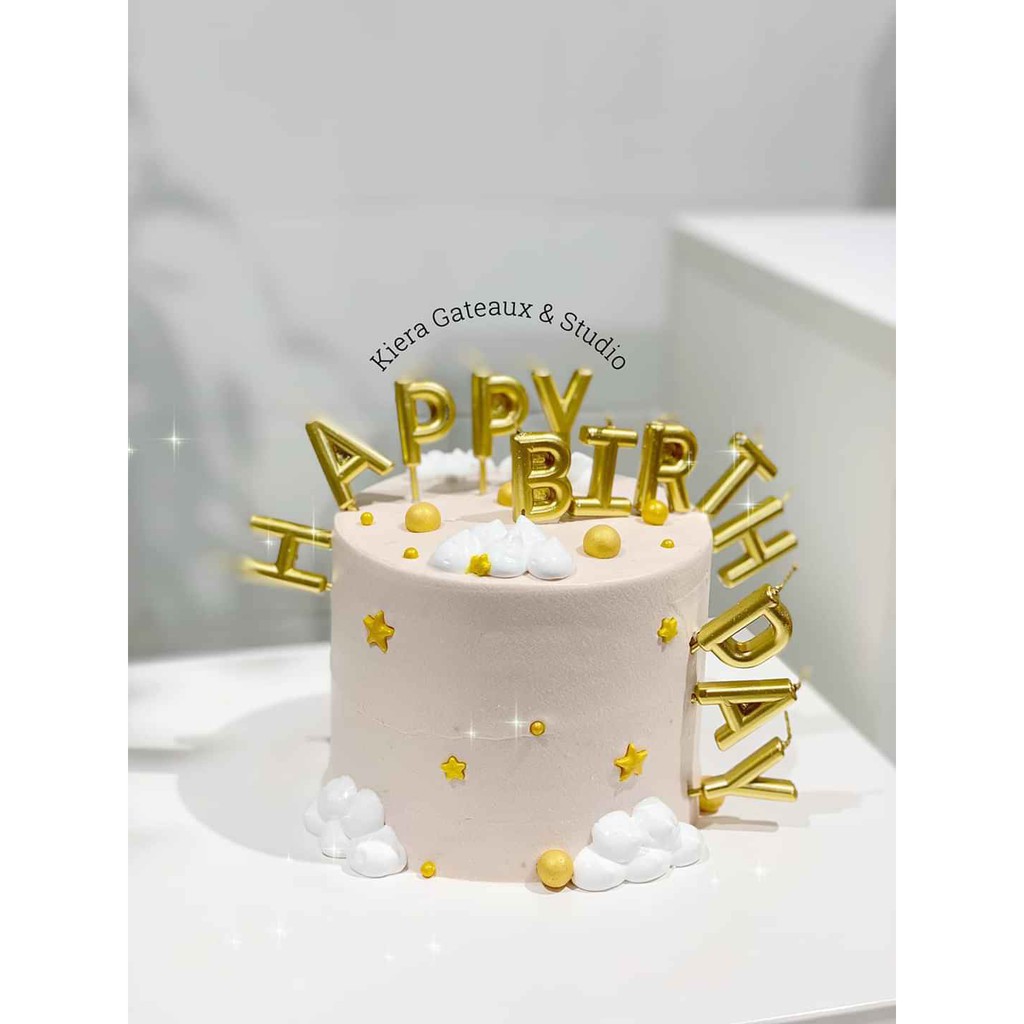 [FREESHIP❤️] Bộ nến chữ Happy Birthday Vàng - Trang trí bánh kem - HD Shop