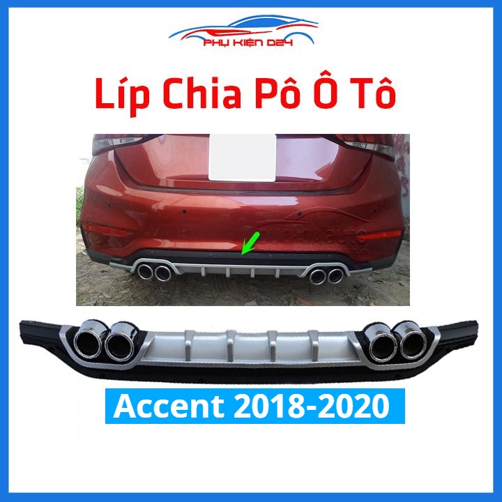 Lippo, líp chia pô ô tô Accent 2018-2019-2020 mẫu pô kép/ pô vuông chuẩn form xe thể thao