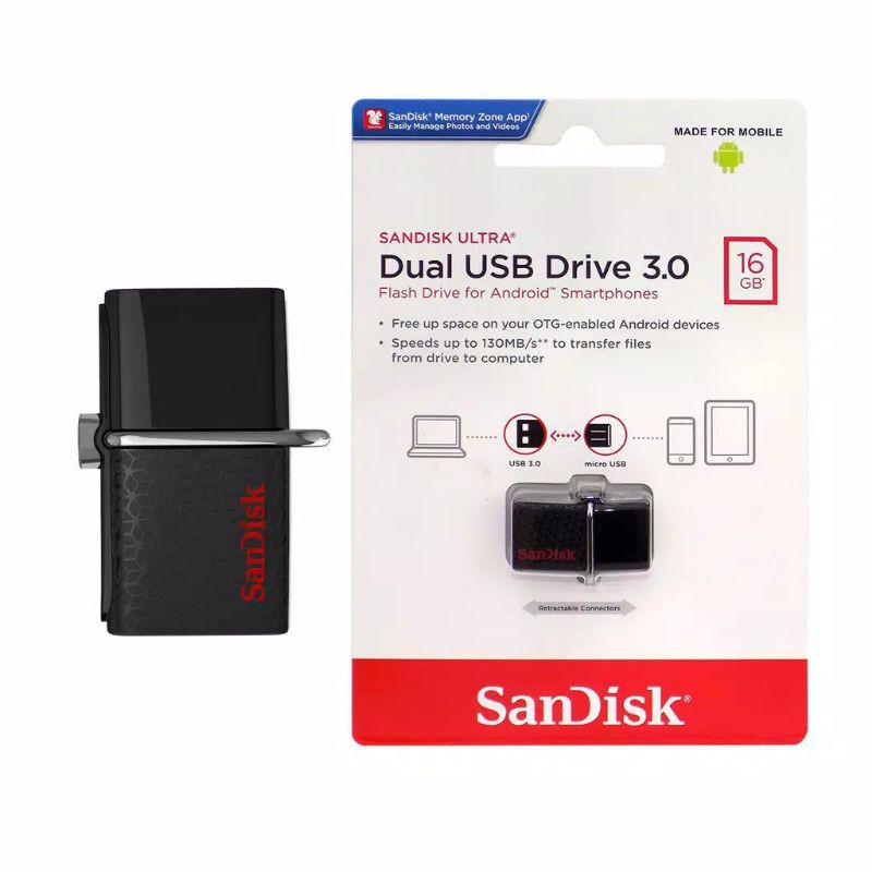 Ổ Đĩa Sandisk Ultra Otg Flashdisk 16gb Dual Drive Sdd2 Usb 3.0