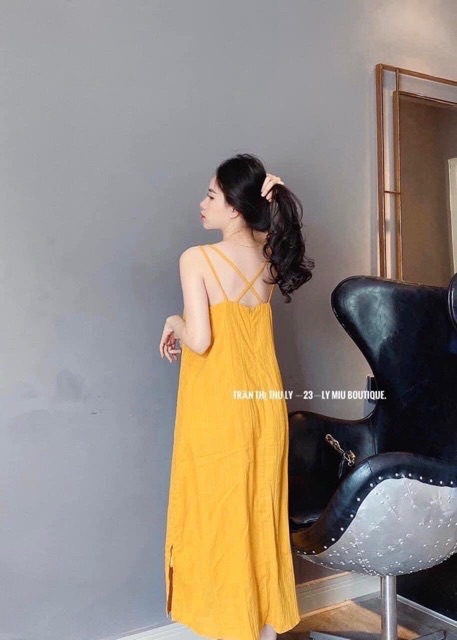 VNU205 - VÁY MAXI ĐŨI XƯỚC 2 DÂY CHÉO LƯNG | BigBuy360 - bigbuy360.vn