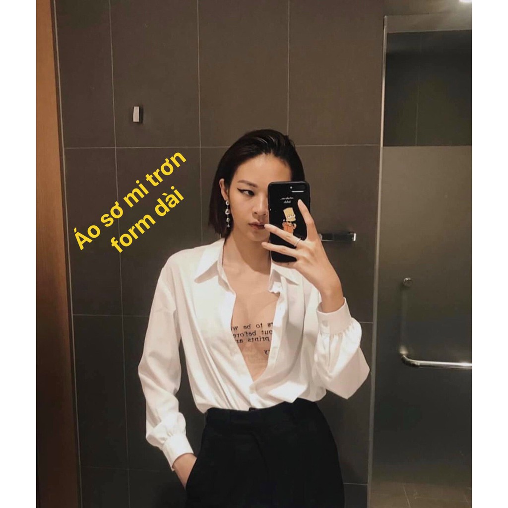 Sơ Mi Trơn𝑭𝑹𝑬𝑬𝑺𝑯𝑰𝑷Sơ Mi Trắng Trơn,Sơ Mi Fom rộng,LY STORE
