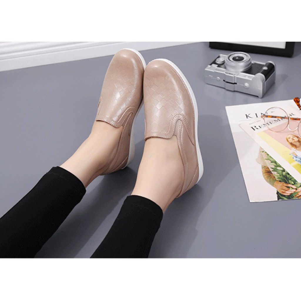 Giày slip on nhựa nam nữ vân ca rô S380