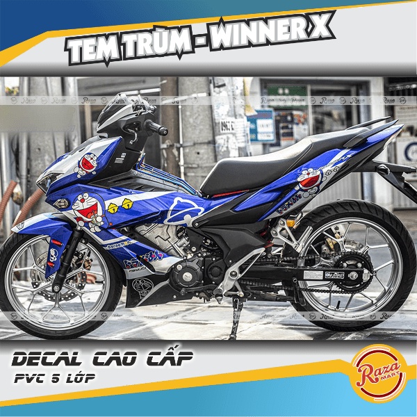 Tem trùm WINNER X màu xanh đen | Decal PVC 5 lớp cao cấp | Mã tem: WINX 0129