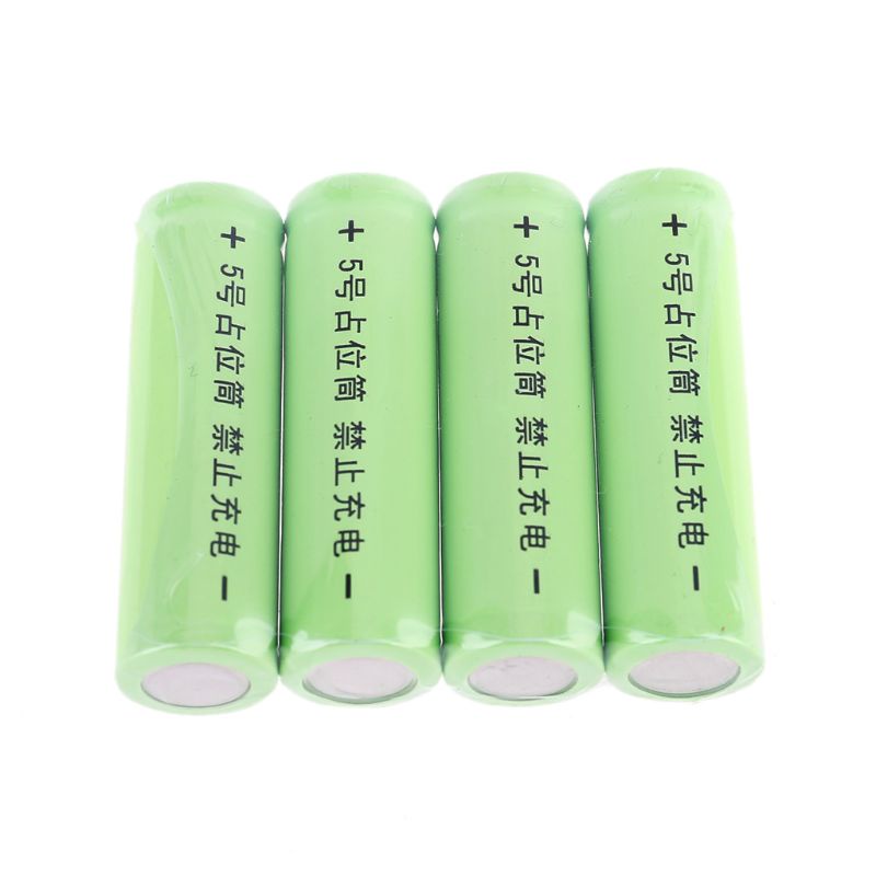 Bộ 4 pin giả hình trụ không nguồn điện AA thiết kế cố định