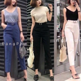 Quần baggy công sở vải tuyết mưa- đai vuông vải tuyết mưa ĐẸP💕