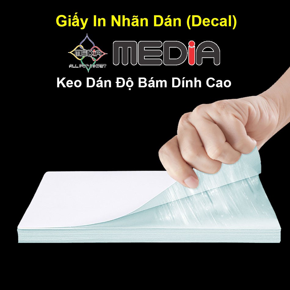 Giấy In Nhãn Dán (Decal) Media Mặt Mờ A4 100 Tờ