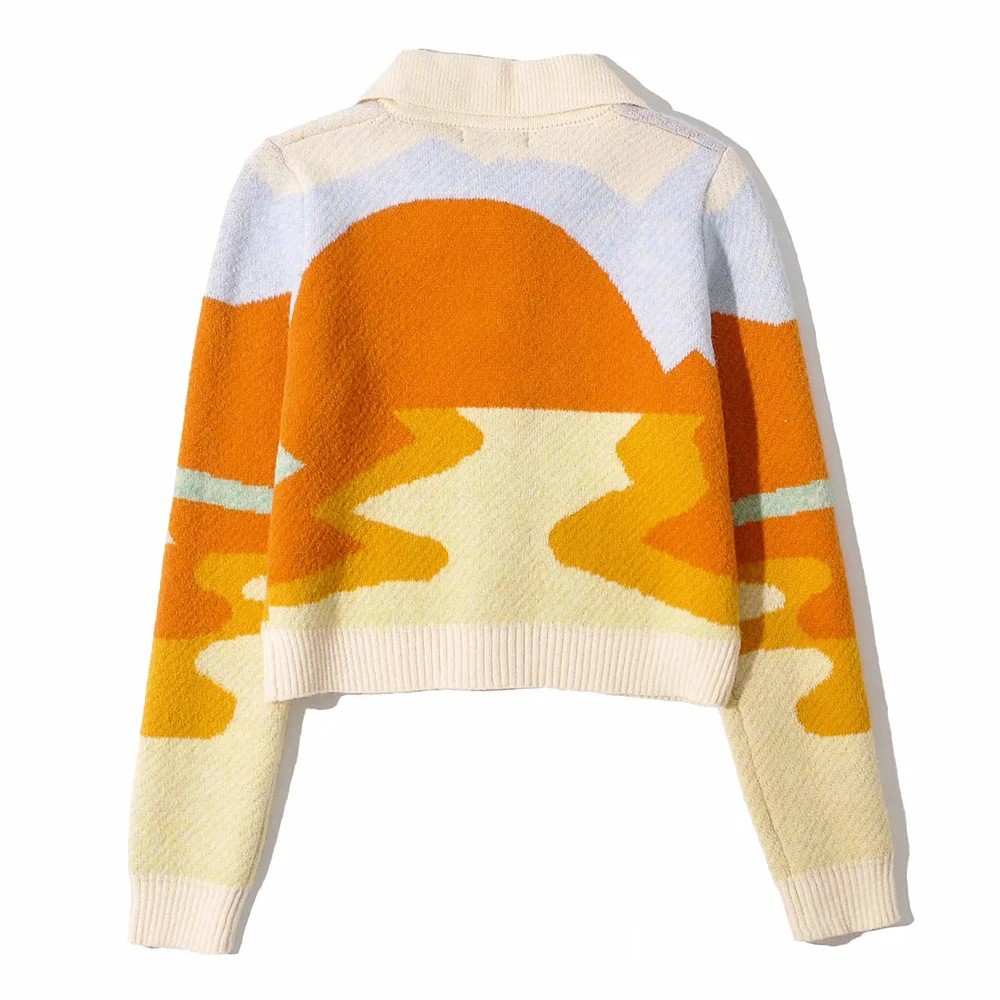 Áo khoác cardigan dệt kim cổ polo cài một hàng nút phong cách Blackpink Lisa Hàn Quốc
