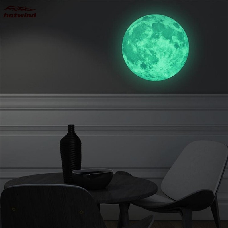 Miếng dán tường hình mặt trăng 3D 12cm/20cm phát sáng trang trí nội thất | BigBuy360 - bigbuy360.vn